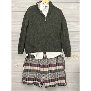 New River Plaid Bermuda Shorts Mens 33 80’s 90’s Preppy Vintage Y2K Pleated